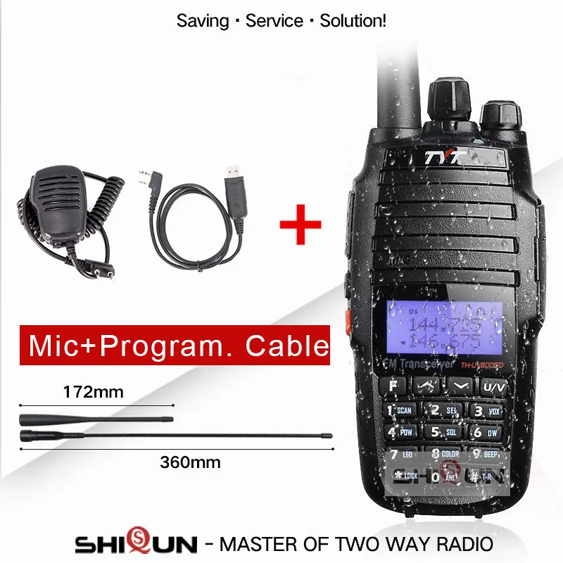 TYT TH-UV8000D портативная рация 10 км двухдиапазонный VHF UHF 10 Вт Радио Comunicador 10 км 3600 мАч функция перекрестного ретранслятора радиоприемник TYT - Цвет: Add Program-MIC