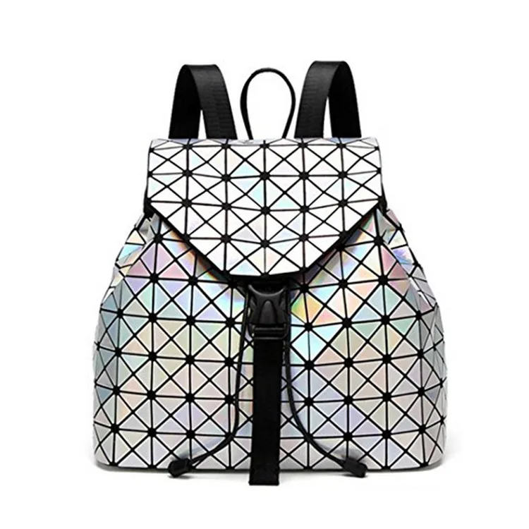 

Customizable Diamond-Quilted Backpack Colorful Japanese-Style Star Celebrity Inspired Backpack 2018 New Style Luminous Bag Facto