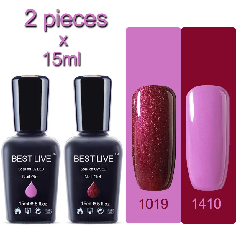 Lot13 Лучший Лайв 2 бутылки/лот УФ-гель для ногтей 15 мл замачиваемый УФ и Светодиодный УФ-гель для ногтей УФ-дизайн ногтей маникюр DIY гель для ногтей цветное покрытие - Цвет: Lot13