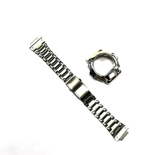 Silver Set Для DW6900 DW6930 316 ремешок для часов из нержавеющей стали и ободок ремешок для часов чехол с браслетом для G style 6900 металлический аксессуар - Band Color: Silver Set