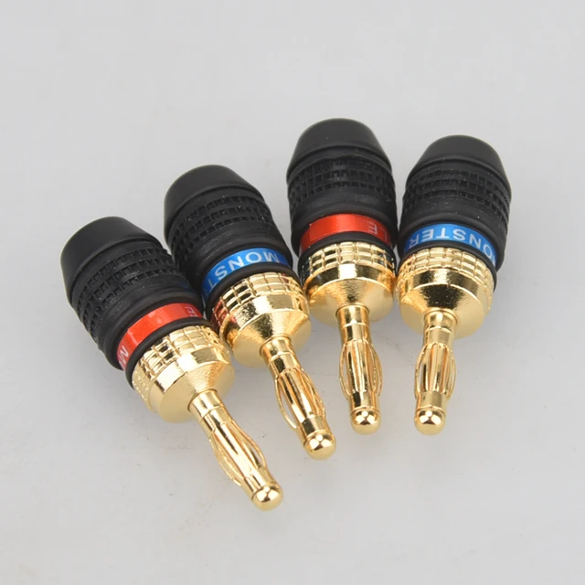 Pkgs. of 4 FCONN RGSPU Universal Gold Speaker Connector Kit NEW Other