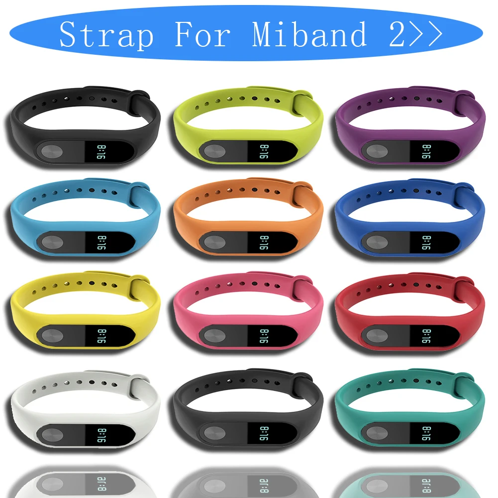 Модные браслеты для Xiaomi Mi Band 2 спортивный ремешок часов силиконовый на запястье