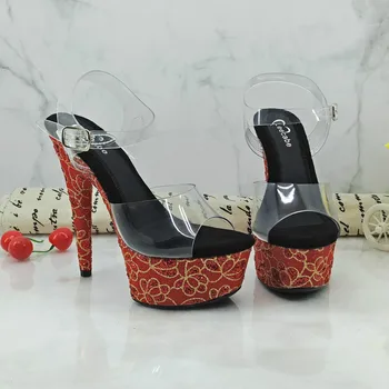 

Leecabe 15CM/6Inch Women's Platform Sandals party High Heels Shoes Pole Dancing Shoes