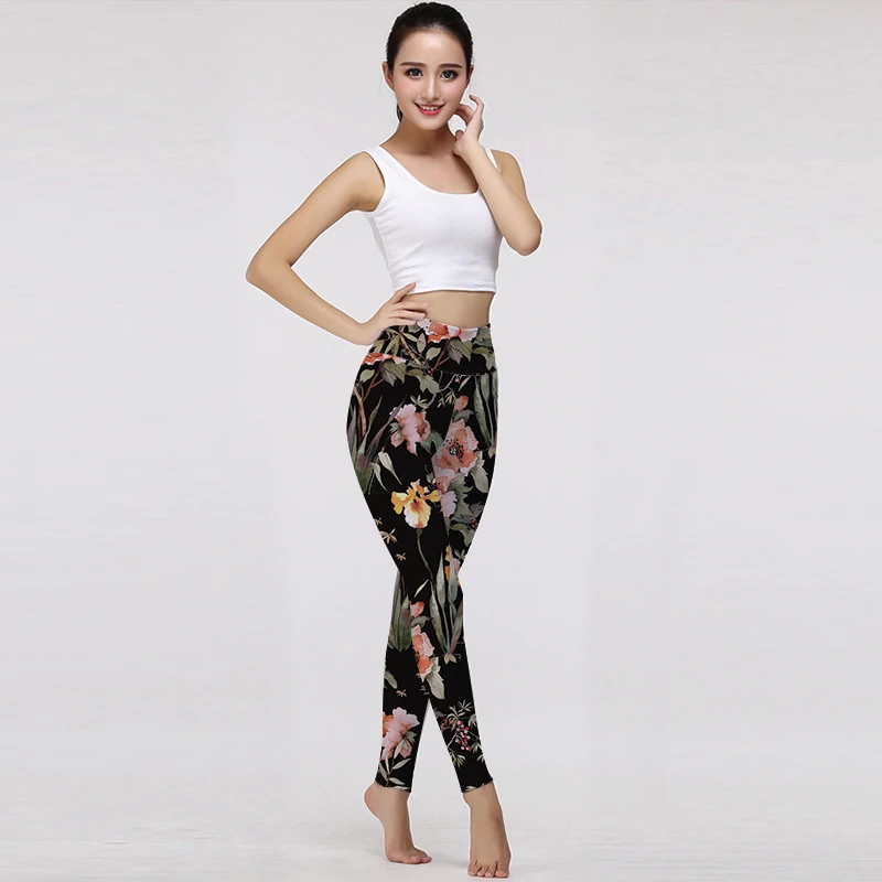 FlowerDance тонкие эластичные штаны для йоги бесшовные леггинсы с завышенной талией женские спортивные Профессиональные штаны для йоги