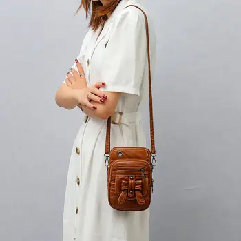 

Retro Fashion Washable PU Leather Small Solid Crossbody Handbags Women Bow Mini Female Shoulder Phone Bag 2020