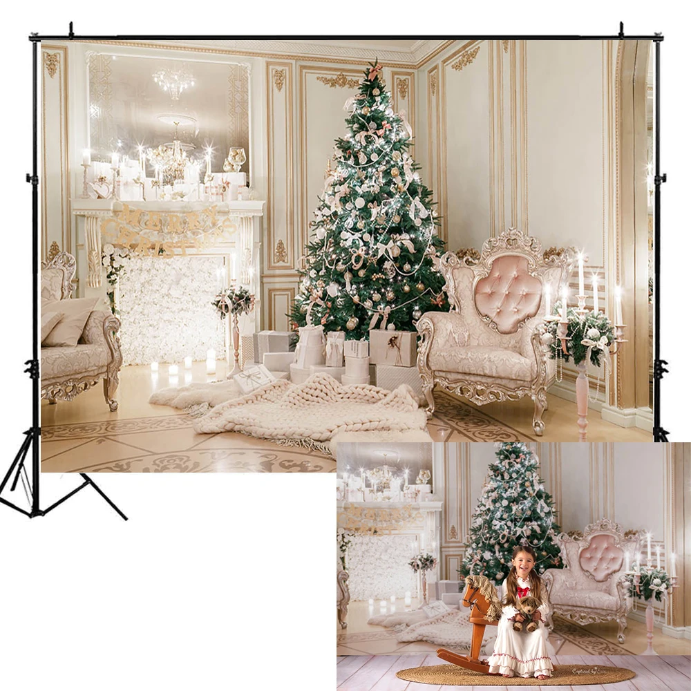 KSZUT 7x5ft Christmas Theme Photography Backdrop Christmas Trees Interior Snow with Wooden Bench Baby Children Background DZ-2196 KSZUT 7x5ft Christmas Theme Photography Backdrop Christmas Trees Interior Snow with Wooden Bench Baby Children Background DZ-2196