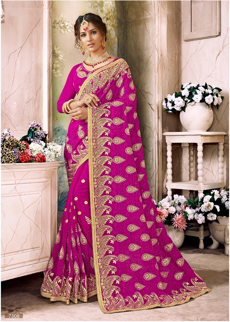 Индийское сари Болливуд Женская шелковая вышивка традиционная одежда включает