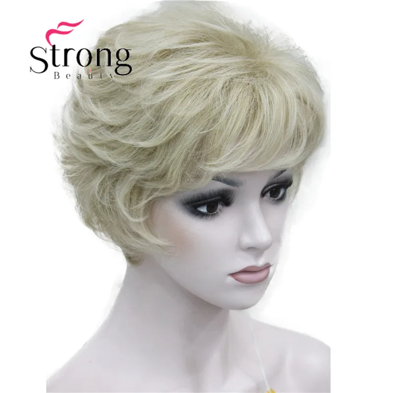 StrongBeauty Shag стиль синтетические парики короткие волнистые слоистые темно-Обурн пользовательские парики для афро-американских
