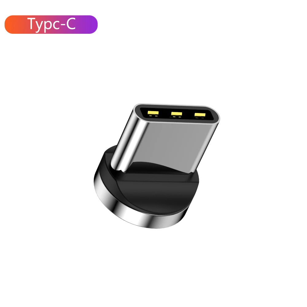 Магнитный кабель Micro usb type C для iPhone 6 7 8X11 Xiaomi 3A Quick Charge 3,0 Шнур для передачи данных 1 м 2 м USBC type C зарядное устройство для мобильного телефона - Цвет: Only Plug For Type C