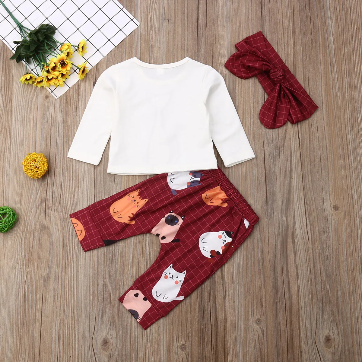 Футболка Herbst Neugeborenen mяdchen Kleinkind Топы + Lange Hosen наряды Kleidung
