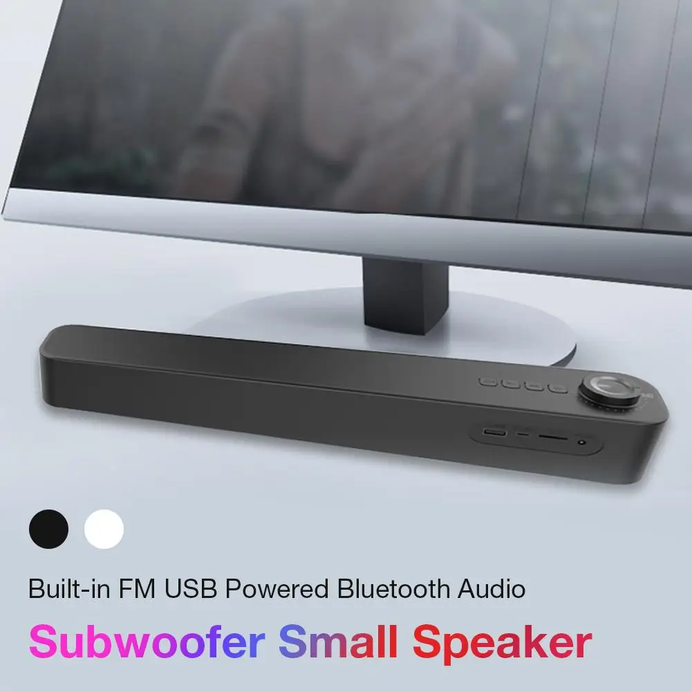 C08H беспроводной Bluetooth 5,0 динамик для настольного ноутбука длинный сабвуфер маленький динамик Встроенный FM USB питание Bluetooth аудио