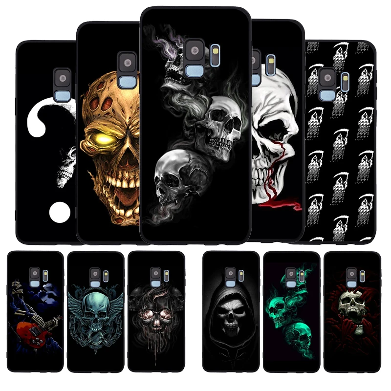 Чехол для телефона Grim Reaper Skull Skeleton черный силиконовый мягкий чехол из ТПУ Samsung Galaxy