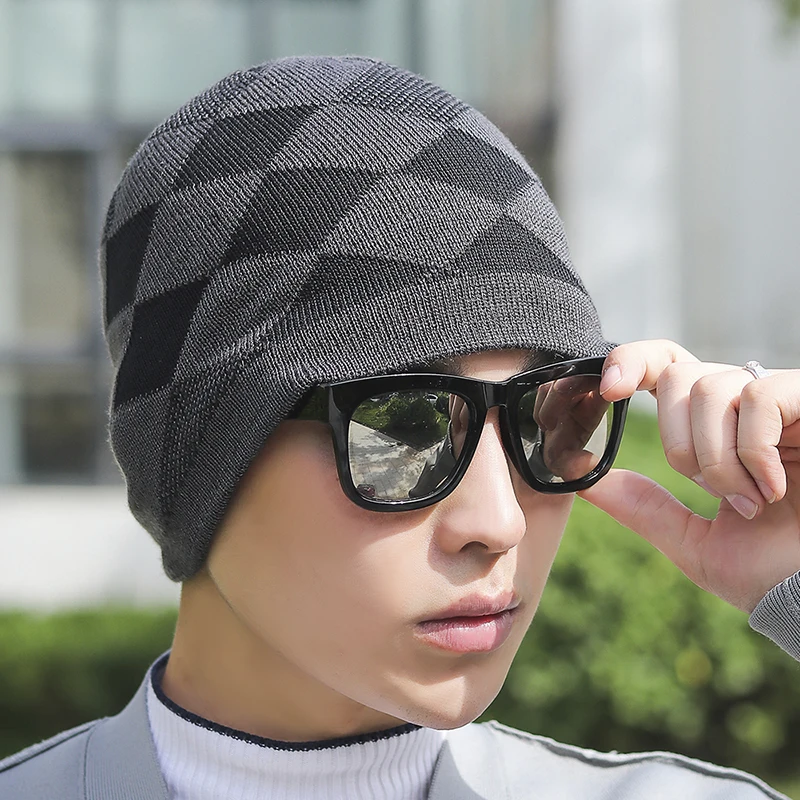 HC003-185Darkgray 1 шт., фирменные наушники GREENYU, теплые шапочки для мужчин, модные однотонные шапочки в стиле хип-хоп, зимние шапки для мужчин - Цвет: HC003-185Darkgray