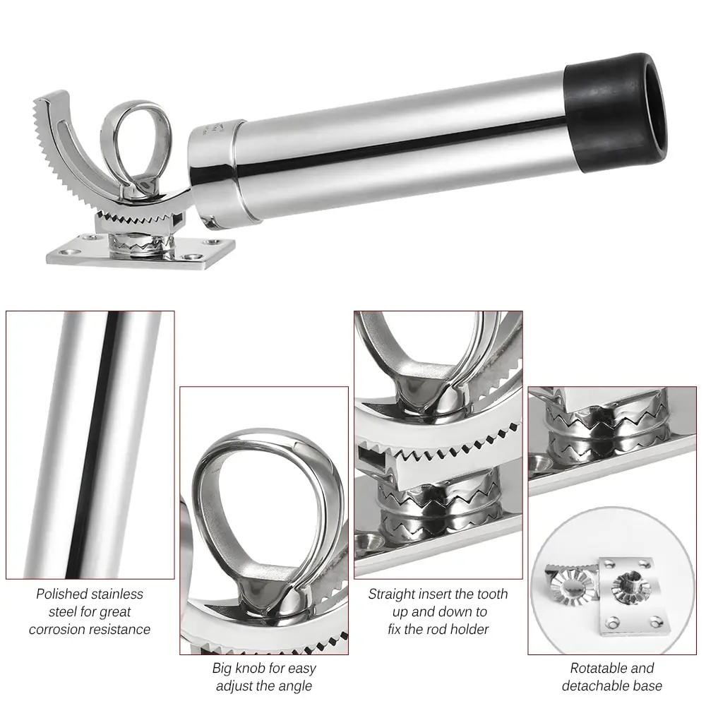 Fishing Adjustable Boat Rod Holder Fishing Pole Racks Fishing Rod Stand-off Tube Rod Pole Holder Bracket Support De Pesca