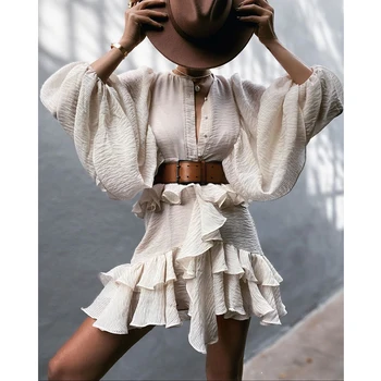 

LouLan Queen Women Runway/Summer/Party/Beach/Elegant DressO-neck Women Summer Dress Party Night 2020