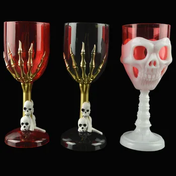 

Halloween Luminous LED Cup Goblet SKull Claw Skeleton Night Light KTV Party Prop For bar party scary Light cup Drop shipping