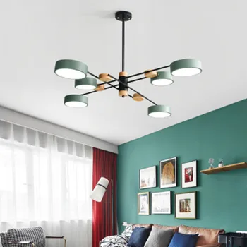 

Nordic lamps modern minimalist living room lamp LED suction dual-use net red creative wood art dining room bedroom lamp