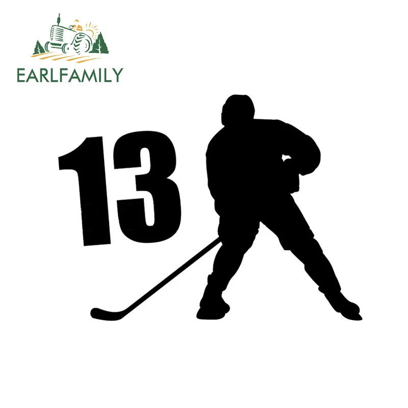 

EARLFAMILY 18cm x 13.5cm Hockey Silhouette Pattern Vinyl Sport Car Stickers Art Decor Car Window Bumper Decals Black/Silver