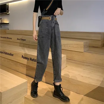 

2020 Vrouwen Streetwear Harem Pants Mom Jeans Hoge Taille Losse Slouchy Jeans Boyfriend Broek Casual Denim Broek Women's Jeans