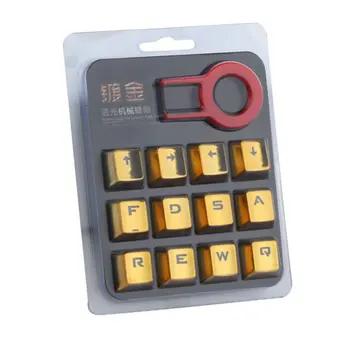 

12 Keys PBT Double Shot Injection Backlit Metallic Electroplated Keycaps for Mechanical Switch Keyboards