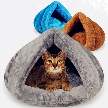 

Puppy Pet Cat Bed For Small Dog Soft Warm Nest Kennel Cat Beds Cave House Sleeping Bag Mat Pad Tent Pets Winter Warm Pets Beds