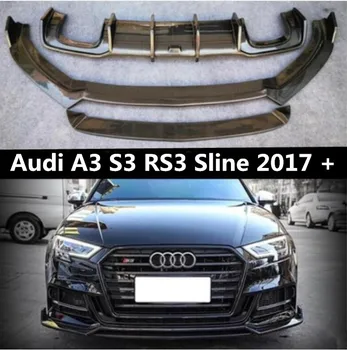 

Carbon Fiber REAR TRUNK WING SPOILER & FRONT LIP &SIDE SKIRT& REAR BUMPER DIFFUSER For Audi A3 S3 RS3 Sline Sedan 2017 2018 2019