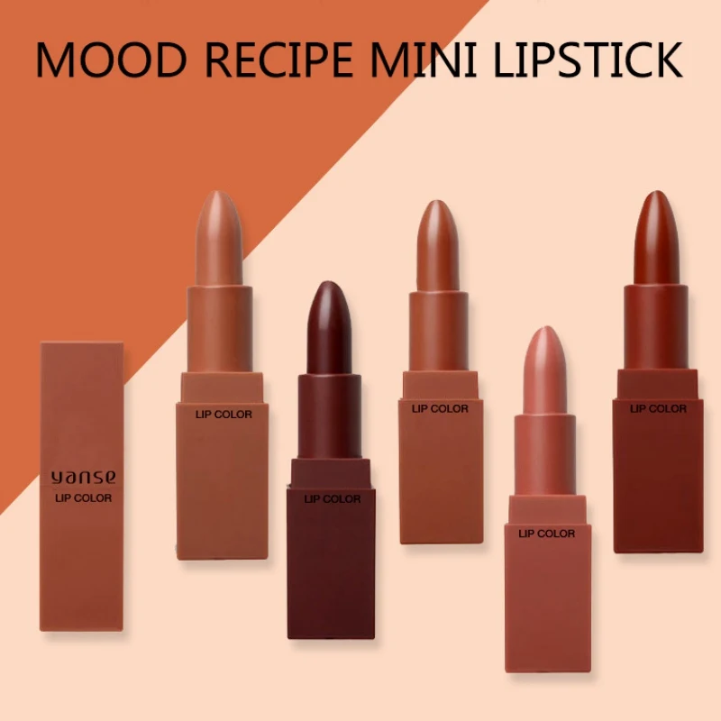 5pcs Lipstick Mini Sample Lipstick Set Waterproof Sexy Red Lip Kit Lipgloss Lips Pigment Sample Size