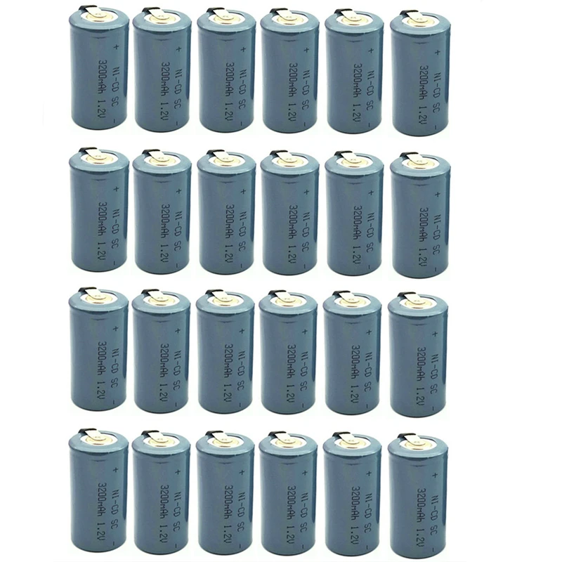 

24PCS/LOT High quality OOLAPR 3200mAh battery NI-CD battery sub c battery SC battery replacement 1.2 v with tab 3200mah