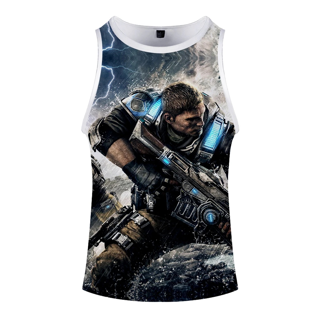 Новинка,, Майки с 3D принтом GEARS 5, топы для женщин и мужчин, летний крутой жилет без рукавов,, Повседневная Уличная одежда