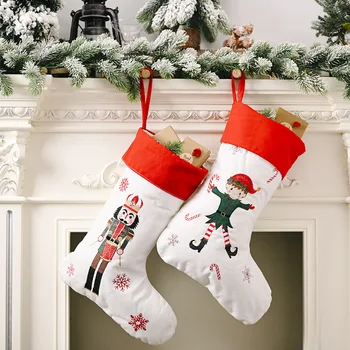 

Big Christmas Stockings Nutcracker Soldier Sock Gift Kids Candy Kids Gift Bag Noel Decorations for Home Christmas Tree Ornaments