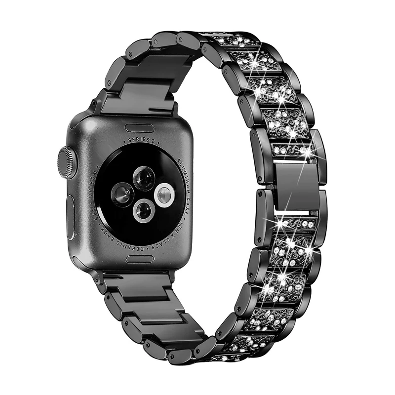Ремешок для Apple Watch band 42 мм 38 40 44 Алмазный металлический браслет ремешок iwatch pulseira 5 4