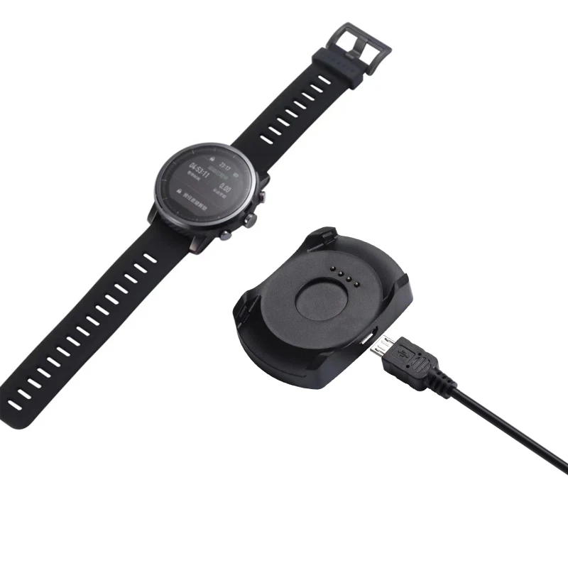 USB Dock Charger Adapter Charging Cable Stand Data Cord for Xiaomi Huami SmartWatch Amazfit 2 Stratos 2S Sport Smart Watch Rhyth | Мобильные