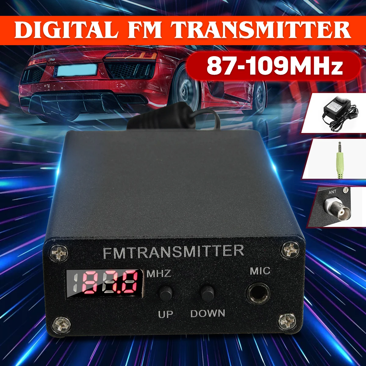 KROAK 5W черный цифровой FM-передатчик мини FM радио передатчик | Автомобили и