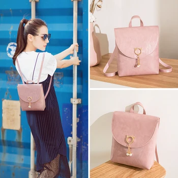 

Mini Backpack Women PU Leather Shoulder Bag Girls Multi-Function Small Crossbody Messenger Bag Female Ladies School Mochila