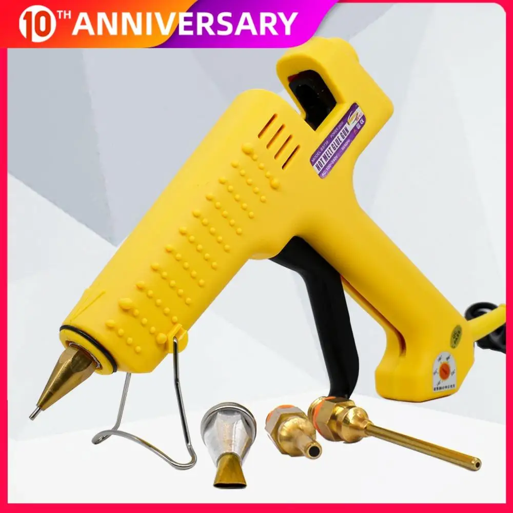 

High Power Industrial Grade Hot Glue Gun 200W With 11mm glue sticks 1.5*70mm 6.0*45mm copper Nozzle 3pcs Adjustable Temperature