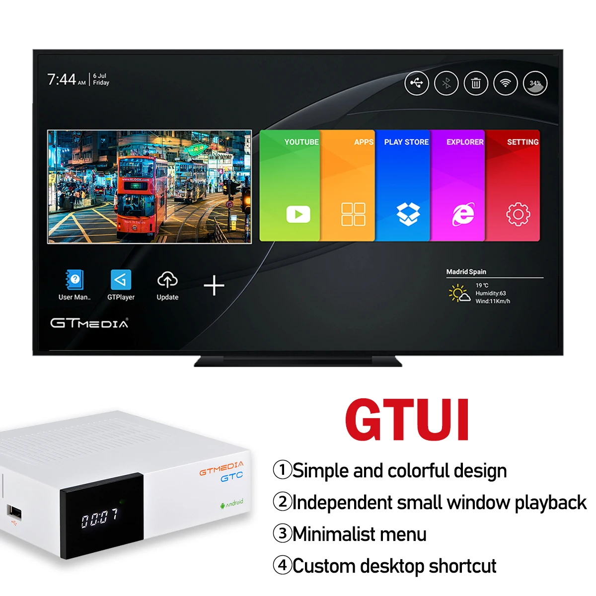GTMEDIA GTC 4K Android TV Box приемное устройство Youtube DVB S2 T2 кабель Bluetooth 4 0 цифра спутниковый