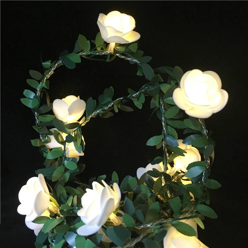 

10 / 20 /40PCS Silk Roses Ivy Vine With Green Leaves For Home Wedding Xmas Decor Leaf Diy Hanging Garland Artificial Flowers 6M