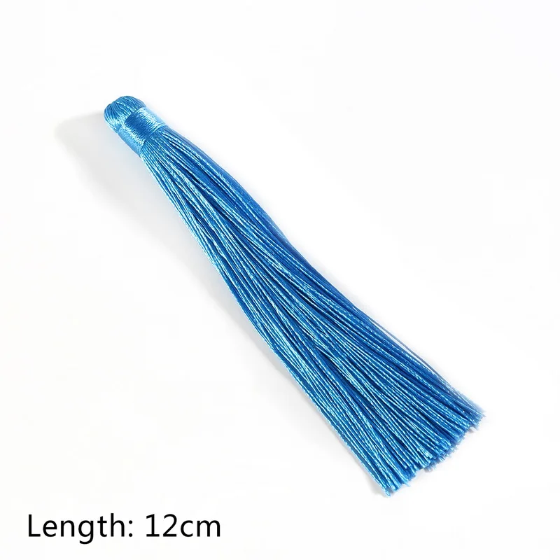 Turquoise 24 цвета 120 мм Смешанные хлопковые шелковые кисточки подвесной кулон Сатиновые кисточки для рукоделия ключ занавеска на цепочках одежды аксессуары для дома - Цвет: Turquoise