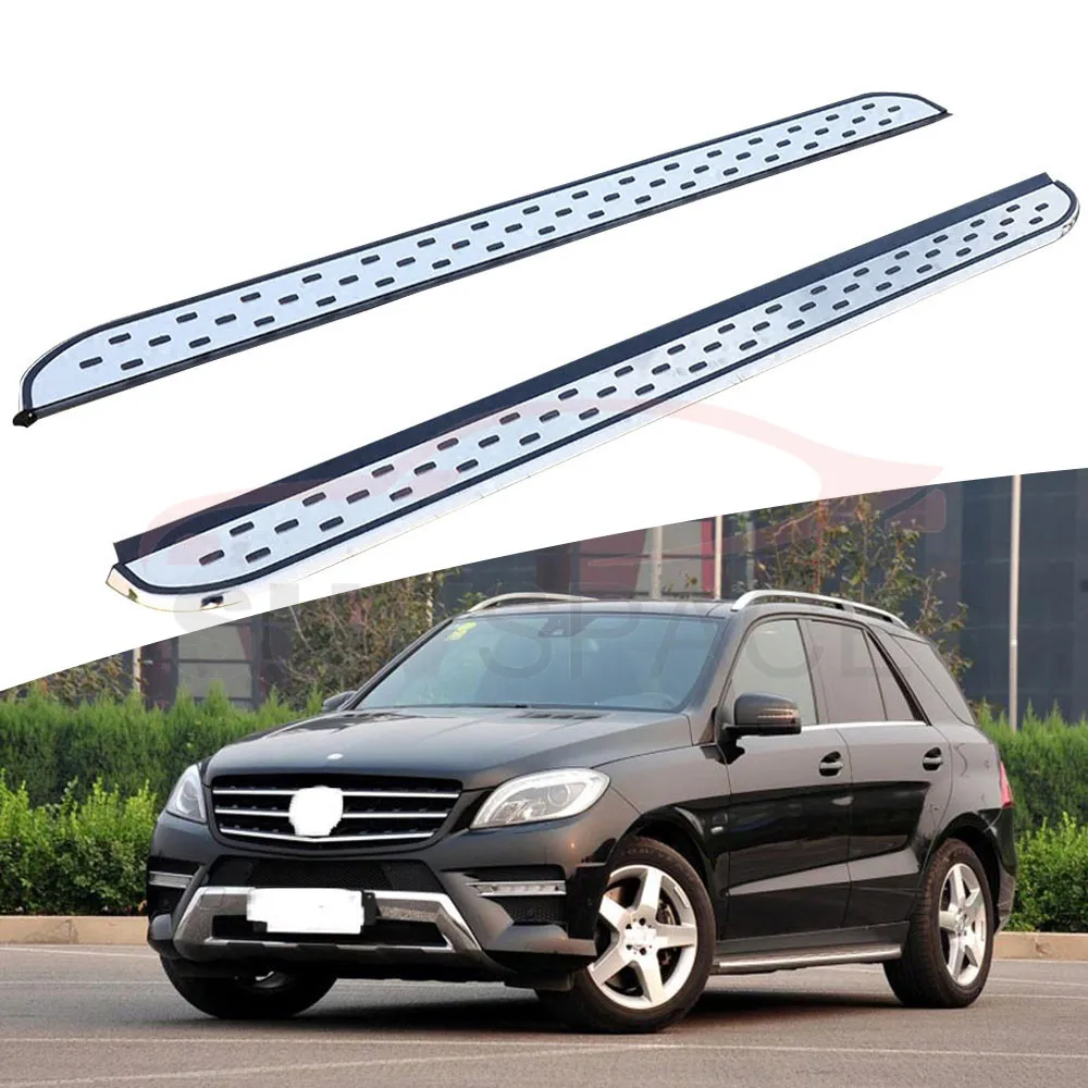 Боковой Шаг подходит для Mercedes Benz W164 ML 2006-2012 Беговая доска nerf бар 2 шт. левый и правый алюминиевый боковой шаг боковая педаль