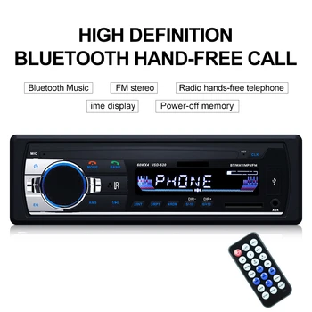 

Car Multimedia Player Bluetooth Autoradio MP3 Player Car Stereo Radio FM Aux Input Receiver USB JSD-520 12V In-dash 1 din
