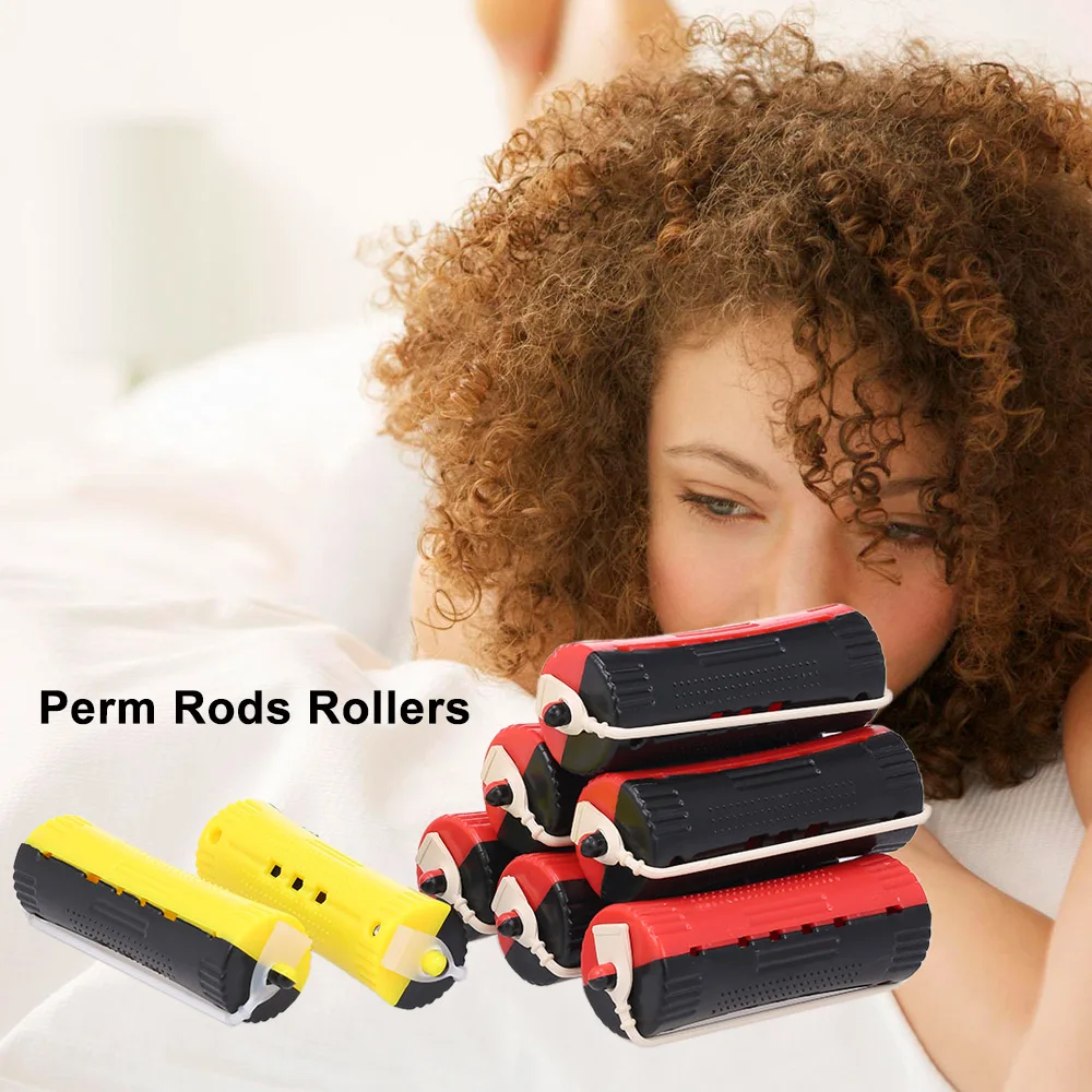 36Pcs Perm Rods Rollers Salon Curling Curler Rubber Band Hair Clip Hairdressing Maker Styling Tool Mixed Size Random Color