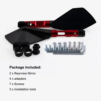 

8Mm/10Mm Riangle Mirror Style Cnc Motorcycle Rearview Side Mirrors Street Sports Bike Chopper Ruiser