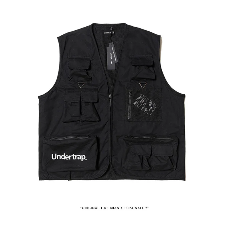 

INS Celebrity Style High Street Function-Style Multi-pockets Tactical Vest Hip Hop Trend 3D Cutting Workwear Waistcoat
