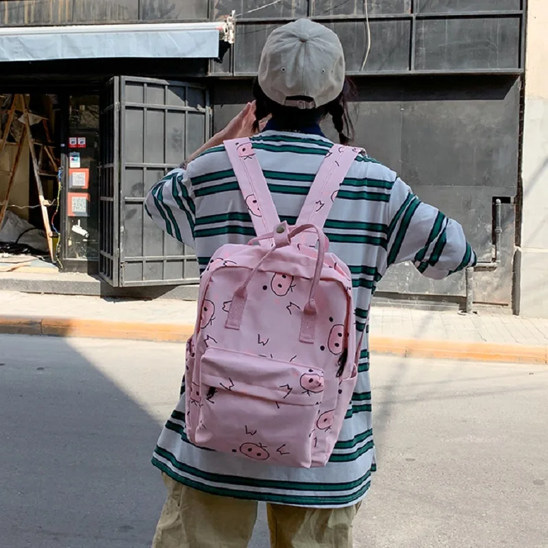 Летний корейский Harajuku Японский Элегантный дизайн Винтажный шикарный рюкзак с принтом женский модный простой на молнии повседневный женский рюкзак