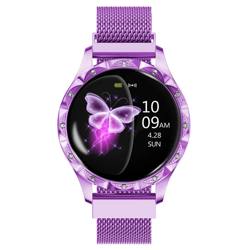 D18 IP67 Waterproof Smart Watch Women Lovely Bracelet Heart Rate Monitor Sleep Monitoring Smartwatch Connect IOS Android PK KW10 - Цвет: Фиолетовый