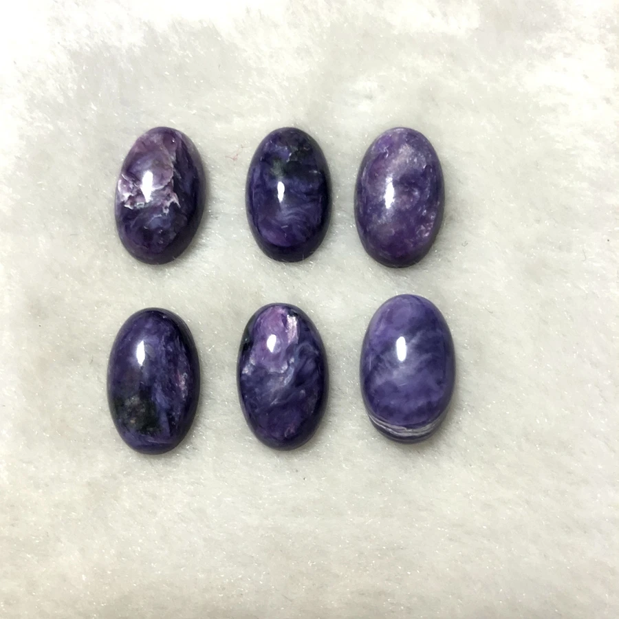 1 Pz 100% Naturale Charoite Bead Cabochon 10X14Mm Ovale Gemma Tallone Cabochon, Gemma Gioielli Perline Cabochon Anello Viso