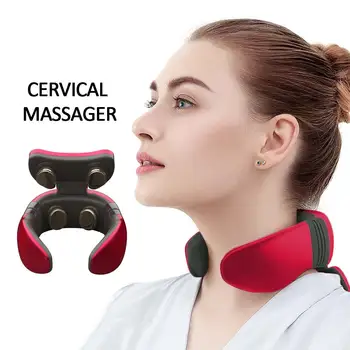 

EMS Neck Massager Relieve Cervical Massager Remote Control Magnetic Pulse Therapy Heating Pain Relief Instrument Health Care