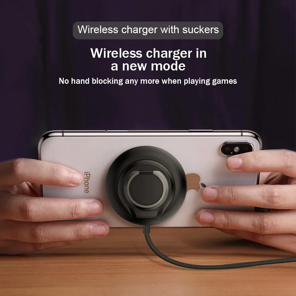 SHELBOX паук присоска Беспроводное зарядное устройство для iPhone 11 XR портативная быстрая Беспроводная зарядная площадка для samsung Note 10 9 S9+ S8