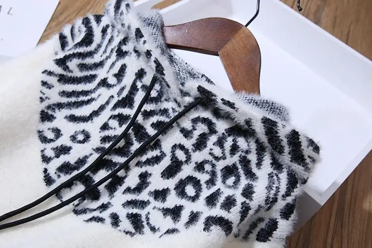 Autumn Winter Fashion Kids Girls Leopard Print Clothes Children Girl Hooded Warm Solid Knit Sweater And Skirt Outfits K133