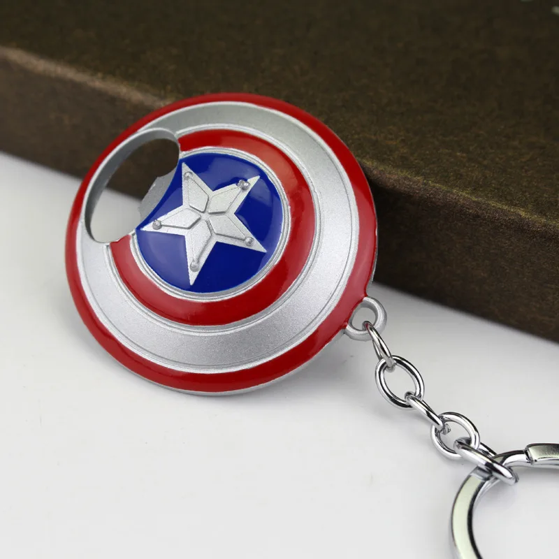 10 шт./партия Мстители 4 капитан США 3 Civil War Железный человек брелок со щитом открывалка для бутылок